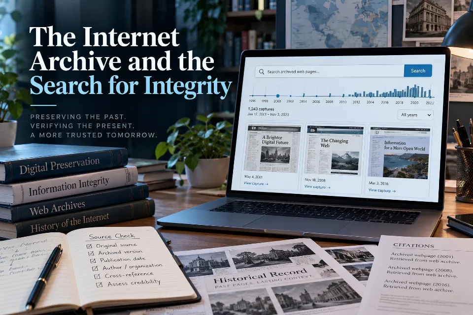 Internet Archive and Wayback Machine for historical web research and source verification
