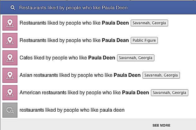 Facebook restaurant search