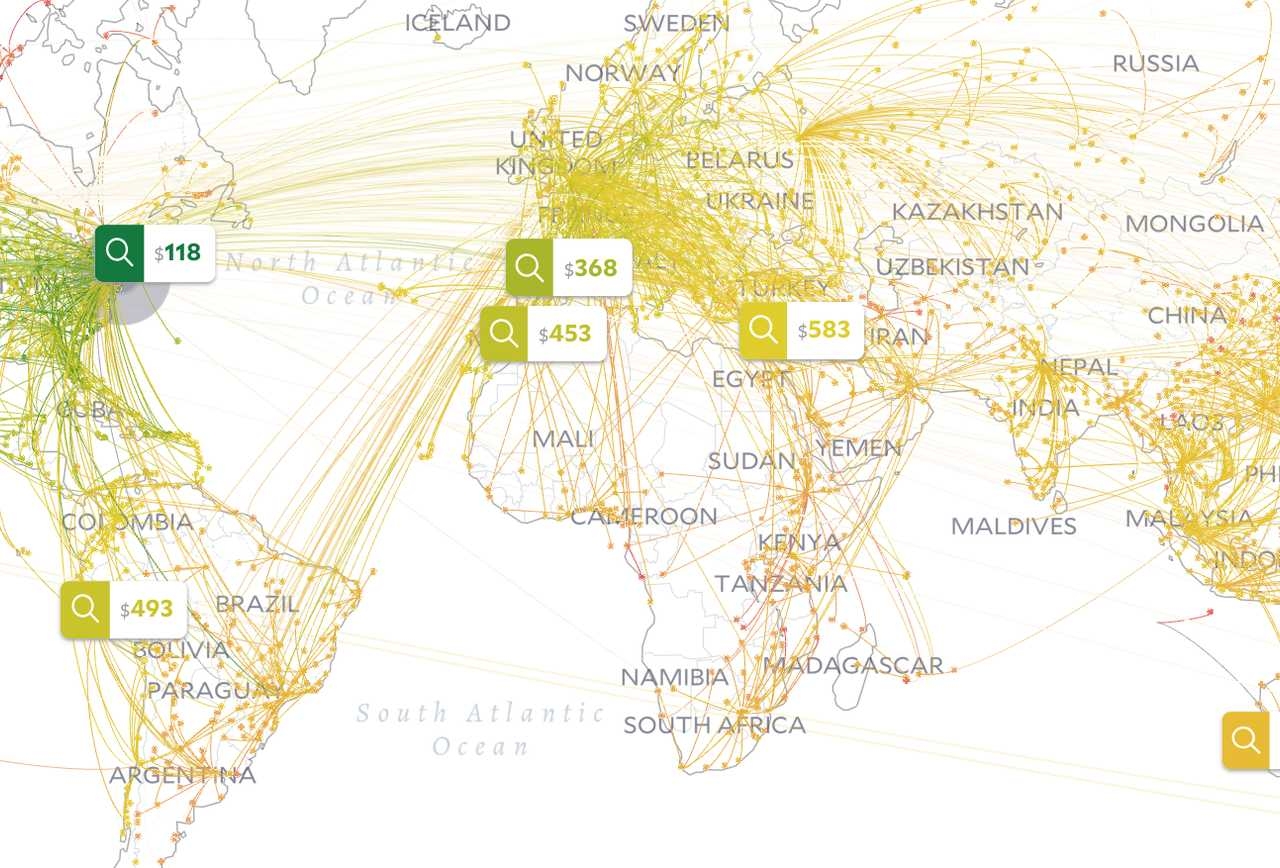 This Amazing Map Reveals the Cheapest Flights from Any City & Helps You ...