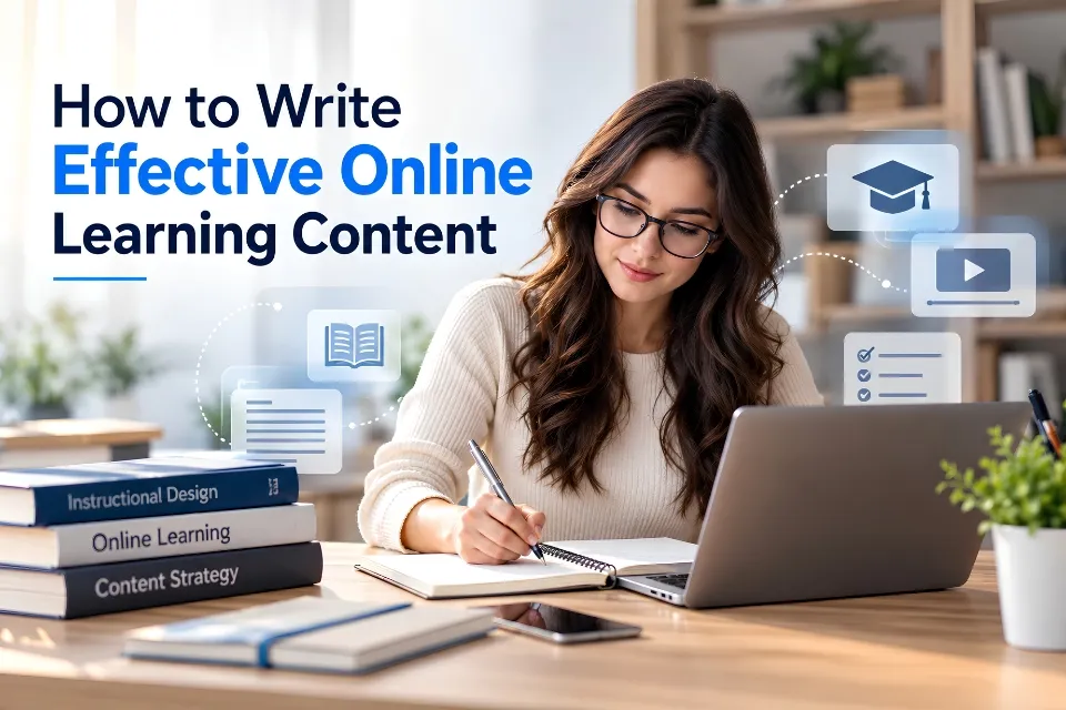 How to write effective online learning content with instructional design, learning objectives, and assessment