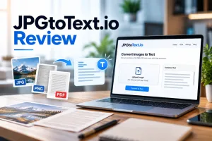 JPGtoText.io review showing OCR accuracy, image-to-text features, and privacy evaluation