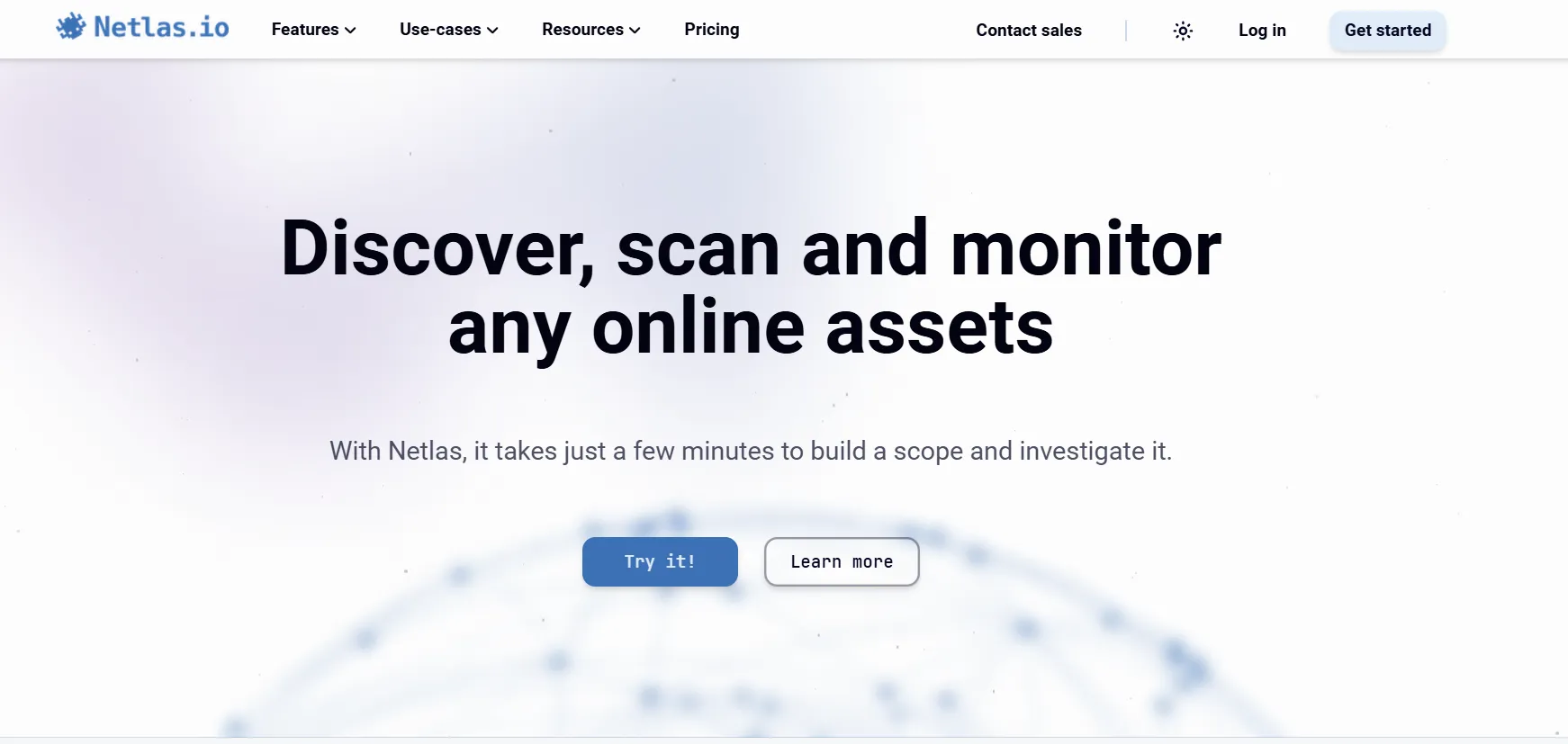 Netlas homepage screenshot