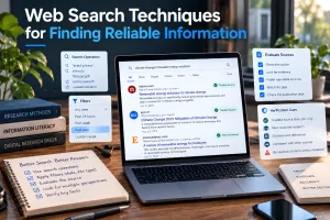 10 web search techniques for finding reliable information using search operators, primary sources, and AI verification