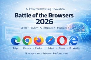 Best web browsers comparison 2026 showing Chrome Edge Firefox Safari Opera and Vivaldi performance privacy and speed features