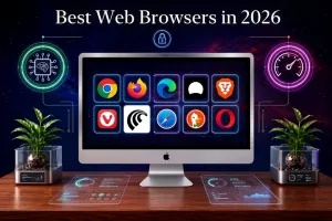 Comparison of the best web browsers in 2026, including Chrome, Edge, Brave, Firefox, Safari, Comet and other AI-powered browsers