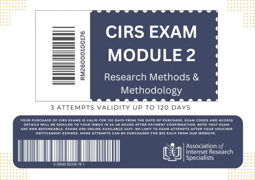 CIRS™ Module 2 Exam Voucher for Research Methods & Search Methodology, 2026 Edition.