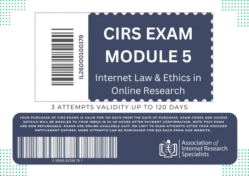 CIRS™ Module 5 Exam Voucher for Internet Law & Ethics, focusing on copyright and privacy compliance.
