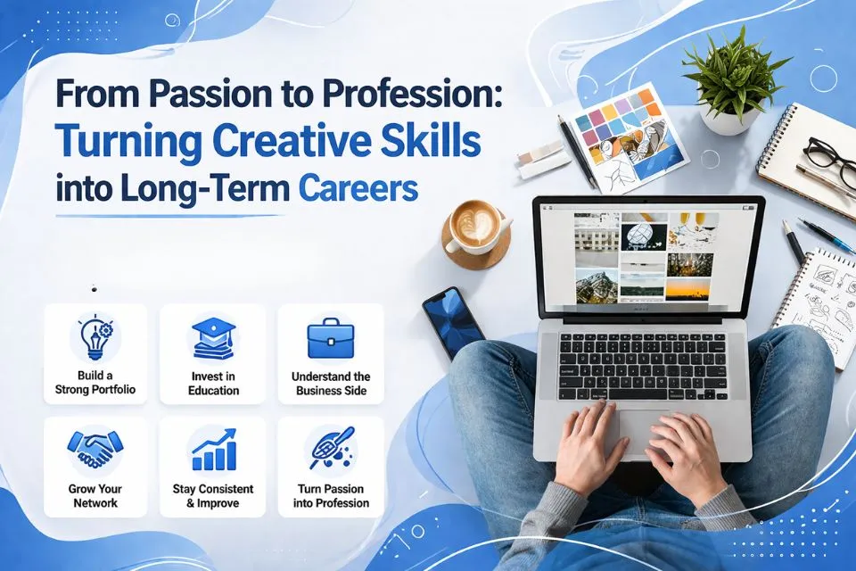 Creative professionals building their career with a portfolio and business knowledge