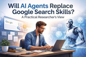 AI agents vs. Google search skills comparison, with an emphasis on how AI tools impact research in 2026.