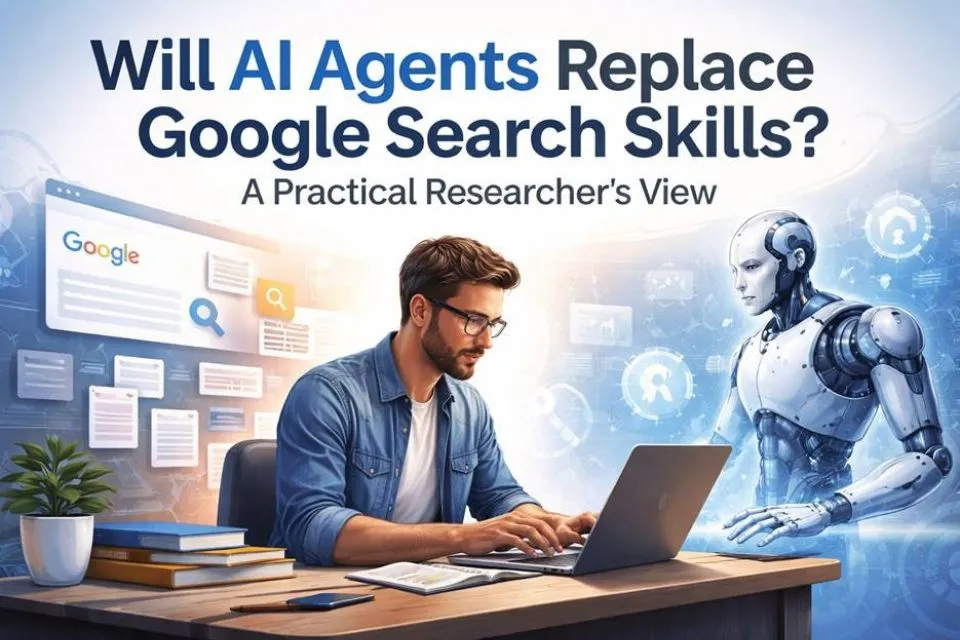 AI agents vs. Google search skills comparison, with an emphasis on how AI tools impact research in 2026.