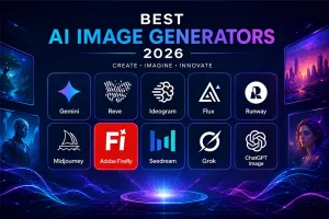 Comparison of the best AI image generators in 2026, including ChatGPT, Gemini, Midjourney, Ideogram, Firefly, Recraft, FLUX, and Reve.