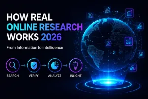 How real online research works in 2026 using AI search, source verification, and digital research methods