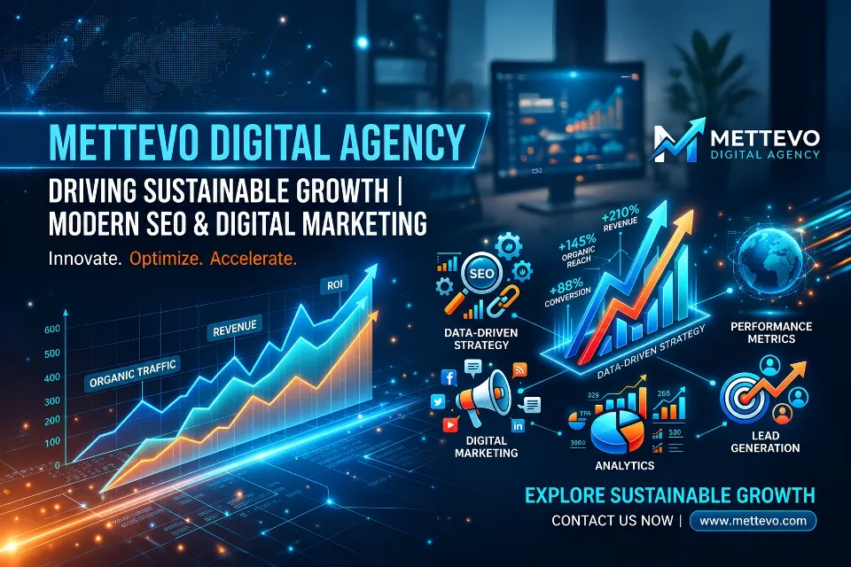 Mettevo Digital Agency digital marketing strategy showing SEO growth analytics and online business performance