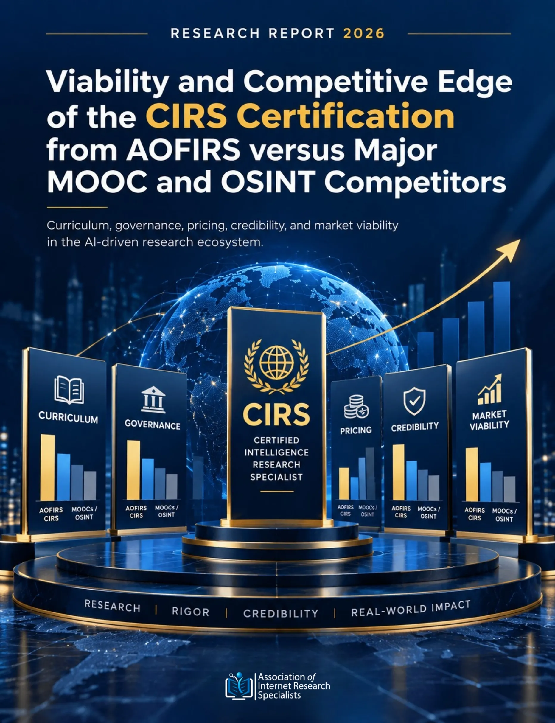 CIRS Certification vs MOOC and OSINT Training AOFIRS research report cover showing professional certification comparison, online learning, and digital research skills.