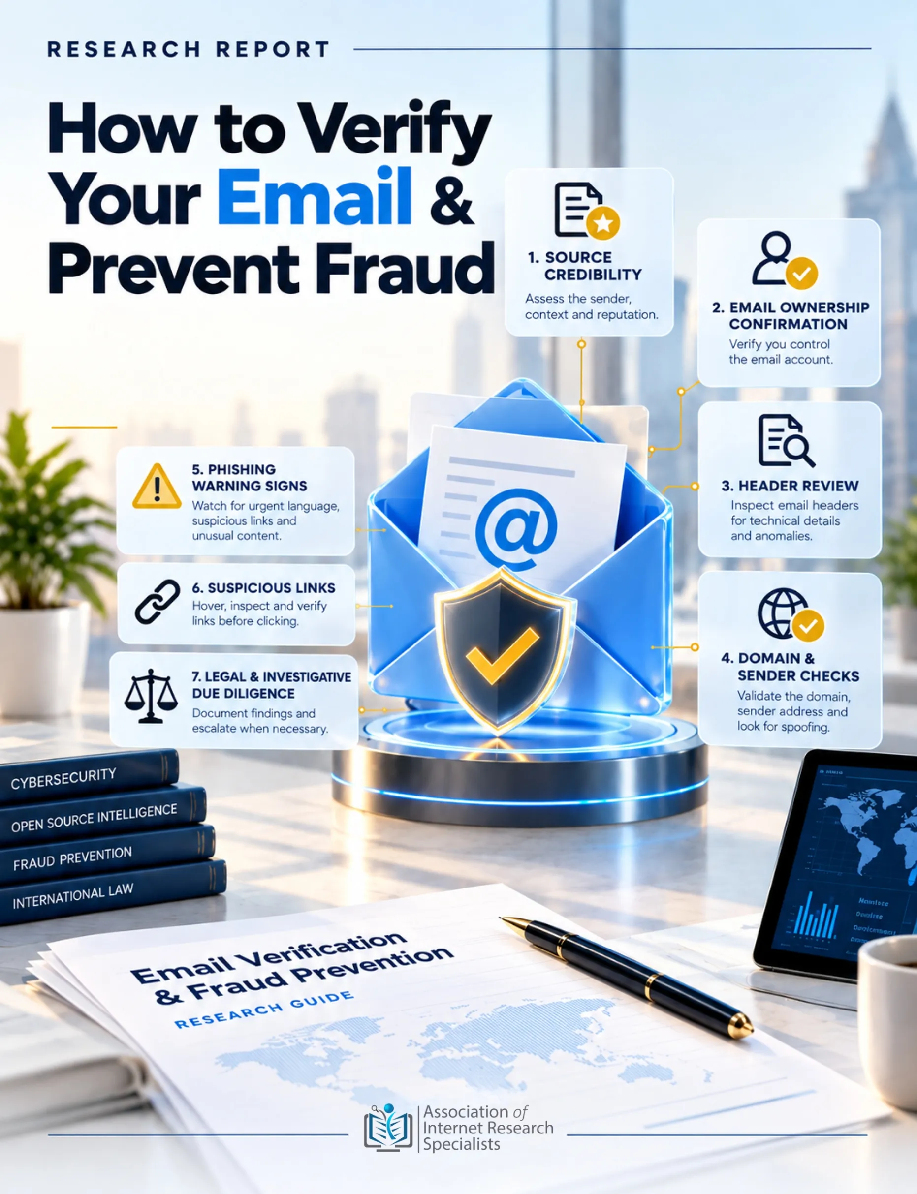 Email Verification OSINT Phishing Detection Header Analysis AOFIRS research report cover showing email security, digital investigation, and phishing detection methods.