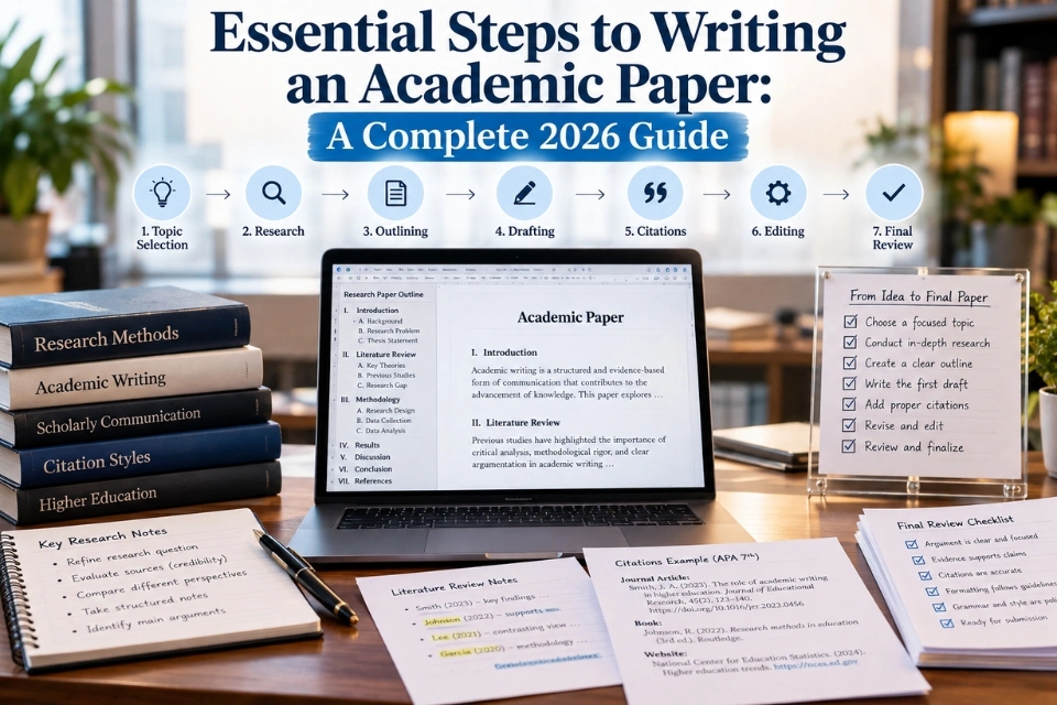 How to write an academic paper with research, sources, citations, and revision