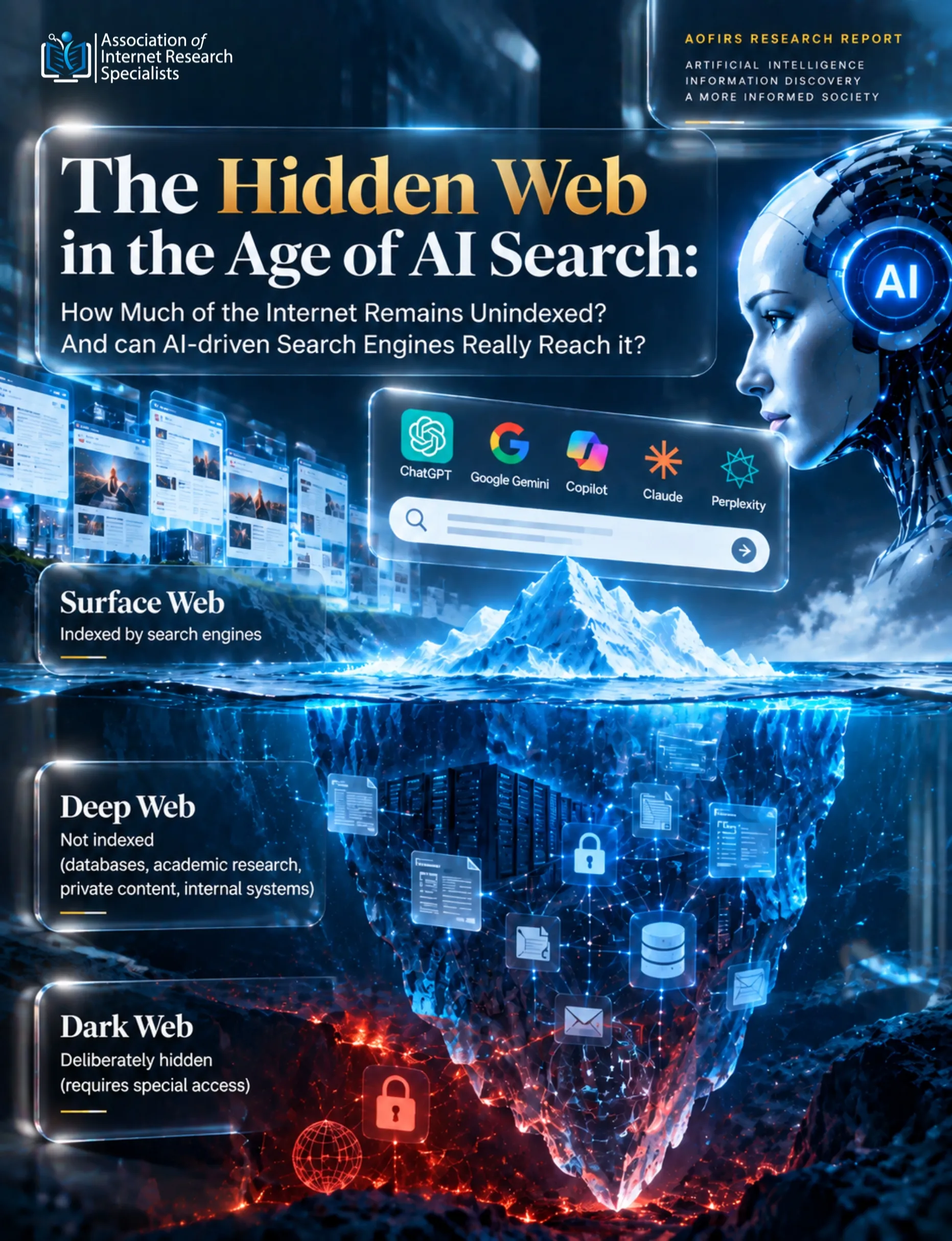 The Hidden Web in the Age of AI Search research report cover showing AI search limitations and inaccessible internet information