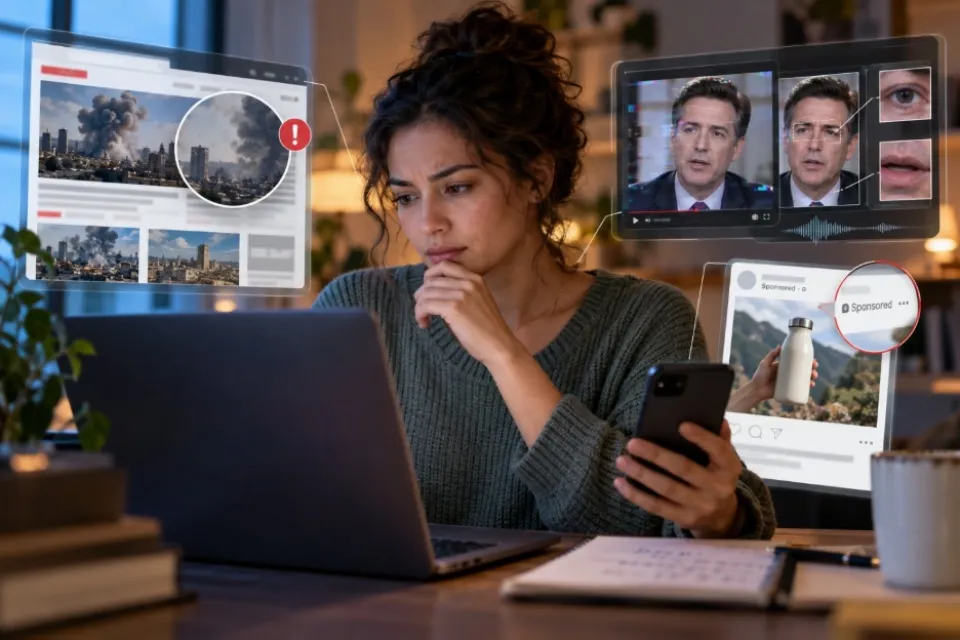 How to spot deepfakes, AI-generated content, fake news, and sponsored posts