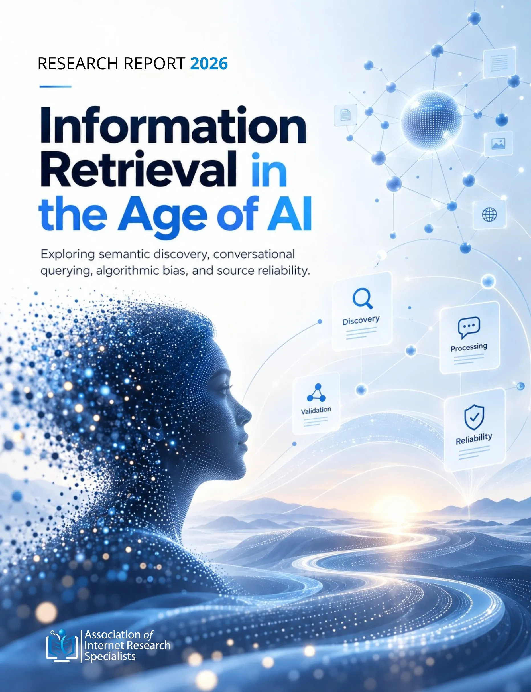 Information Retrieval in the Age of AI AOFIRS research report cover showing artificial intelligence, digital search, and modern information discovery technologies.