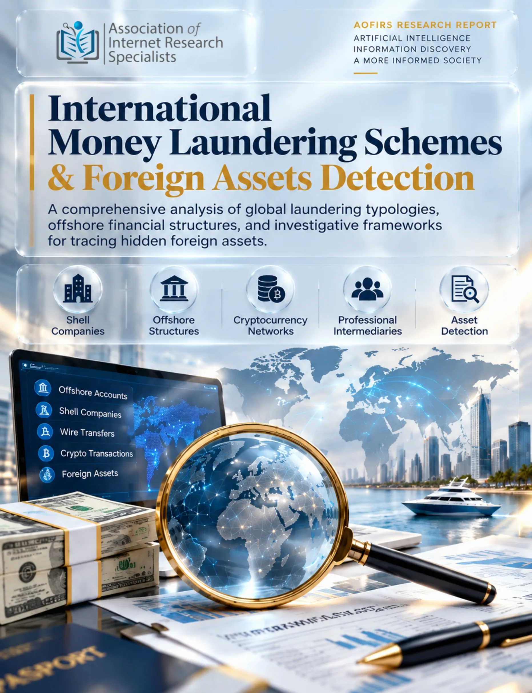 AOFIRS report cover for international money laundering schemes and foreign assets detection
